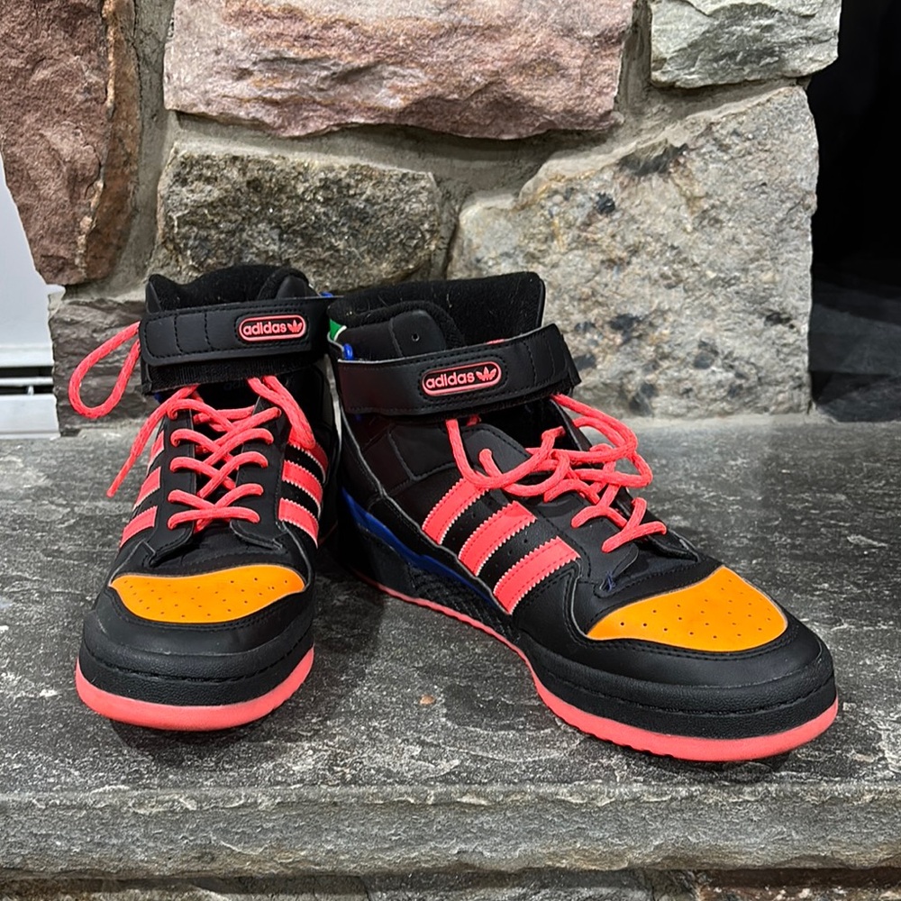 Adidas High-Top Sneakers - Black and Orange